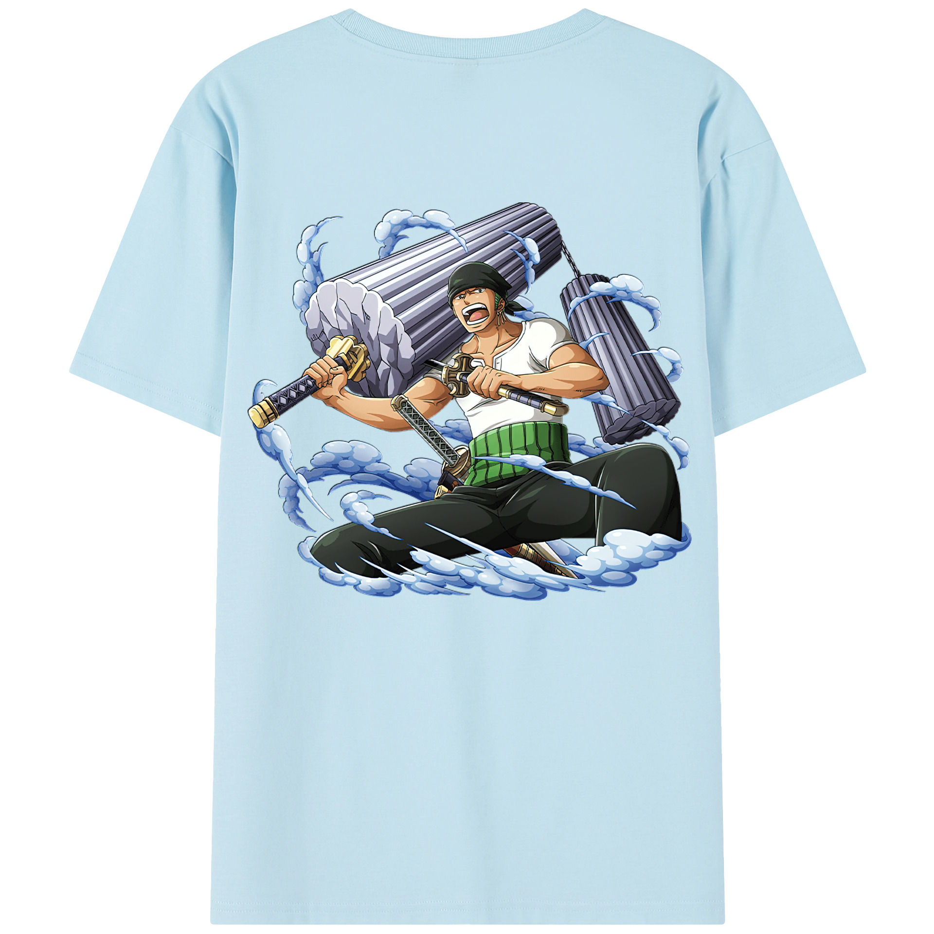 ワンピース ロロノア・ゾロ ONE PIECE Roronoa Zoro 綿100％半袖Tシャツ（背面プリント）
